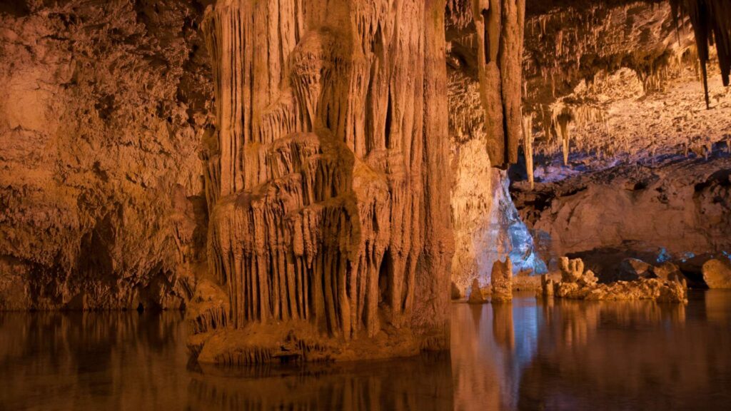 Neptune's Grotto in Alghero, Sardinia, Italy, featuring a captivating view of the mesmerizing sea cave.