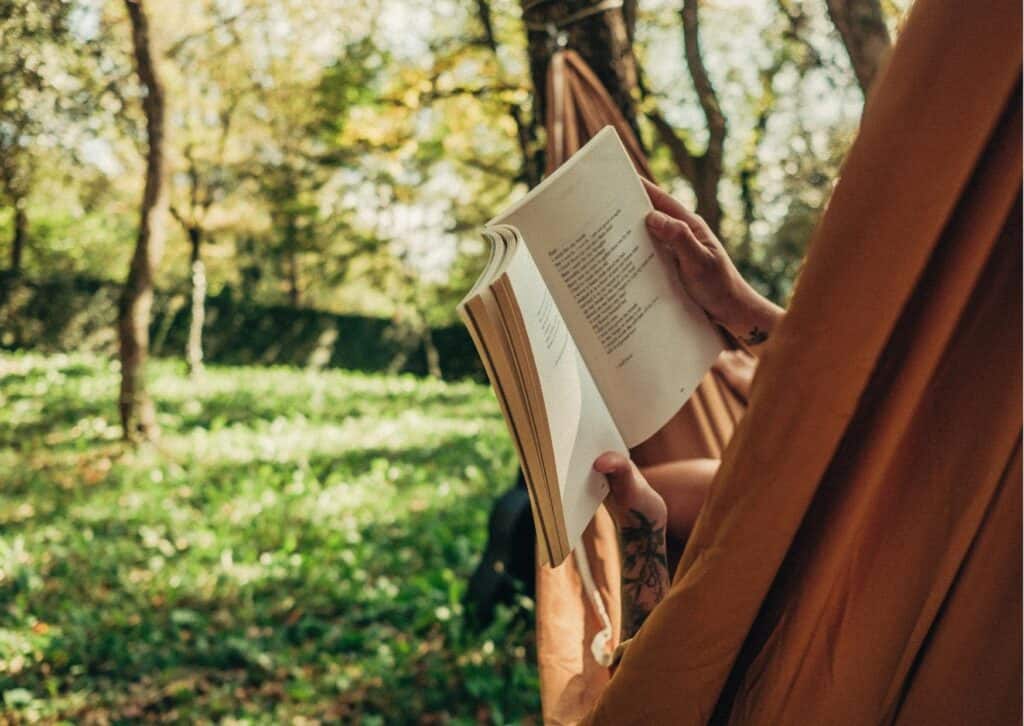 Guy relaxing with a good book